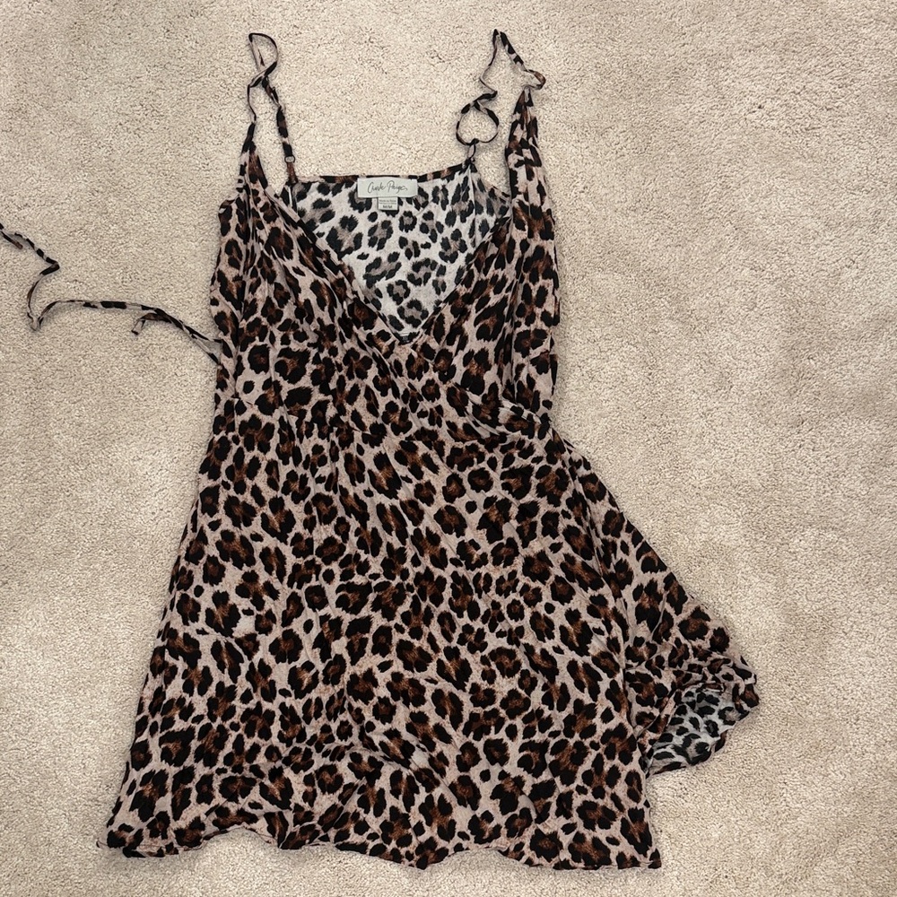 Charlie Paige Animal Print Mini Wrap Dress